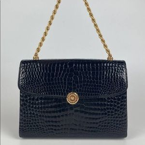 Rare Authentic Gucci Vintage Black Alligator Bag
